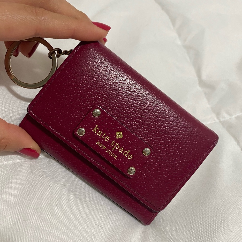 Kate spade red wallet with key ring